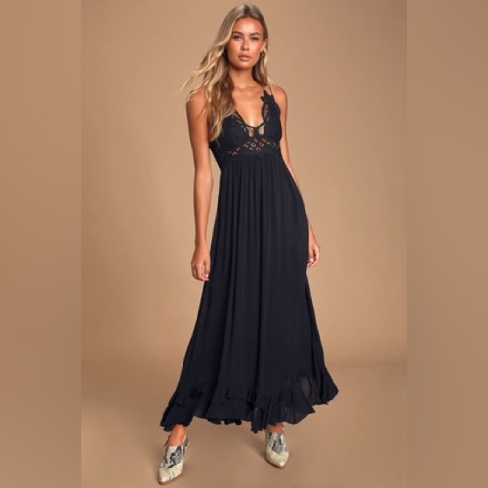 Free People Black Adella Maxi Dress